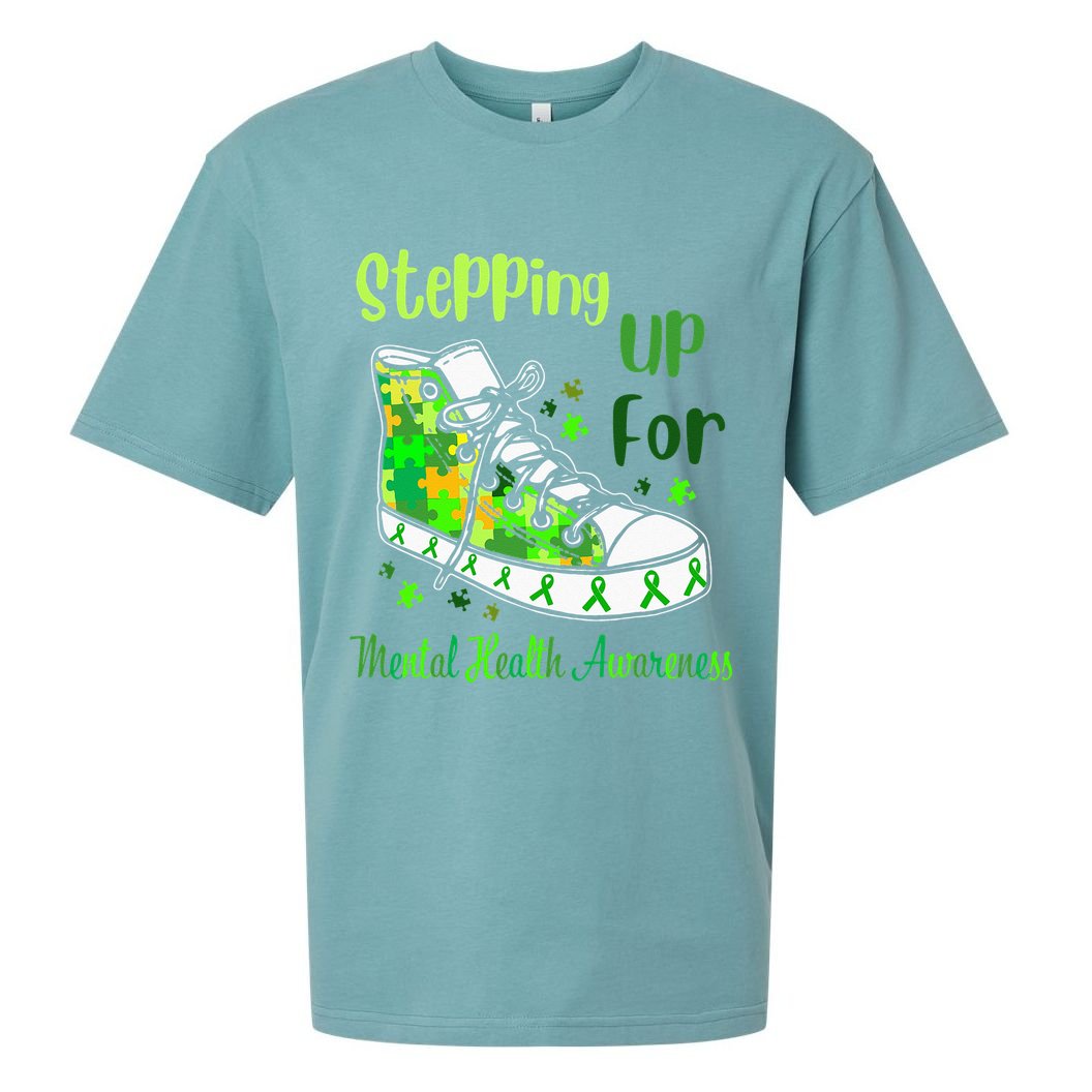 Stepping Up For Mental Health Awareness Shoes Sueded Cloud Jersey T-Shirt