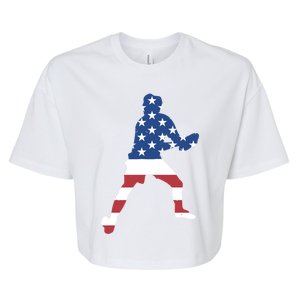 Sport Us Flag Ultimate Frisbee Great Gift Bella+Canvas Jersey Crop Tee