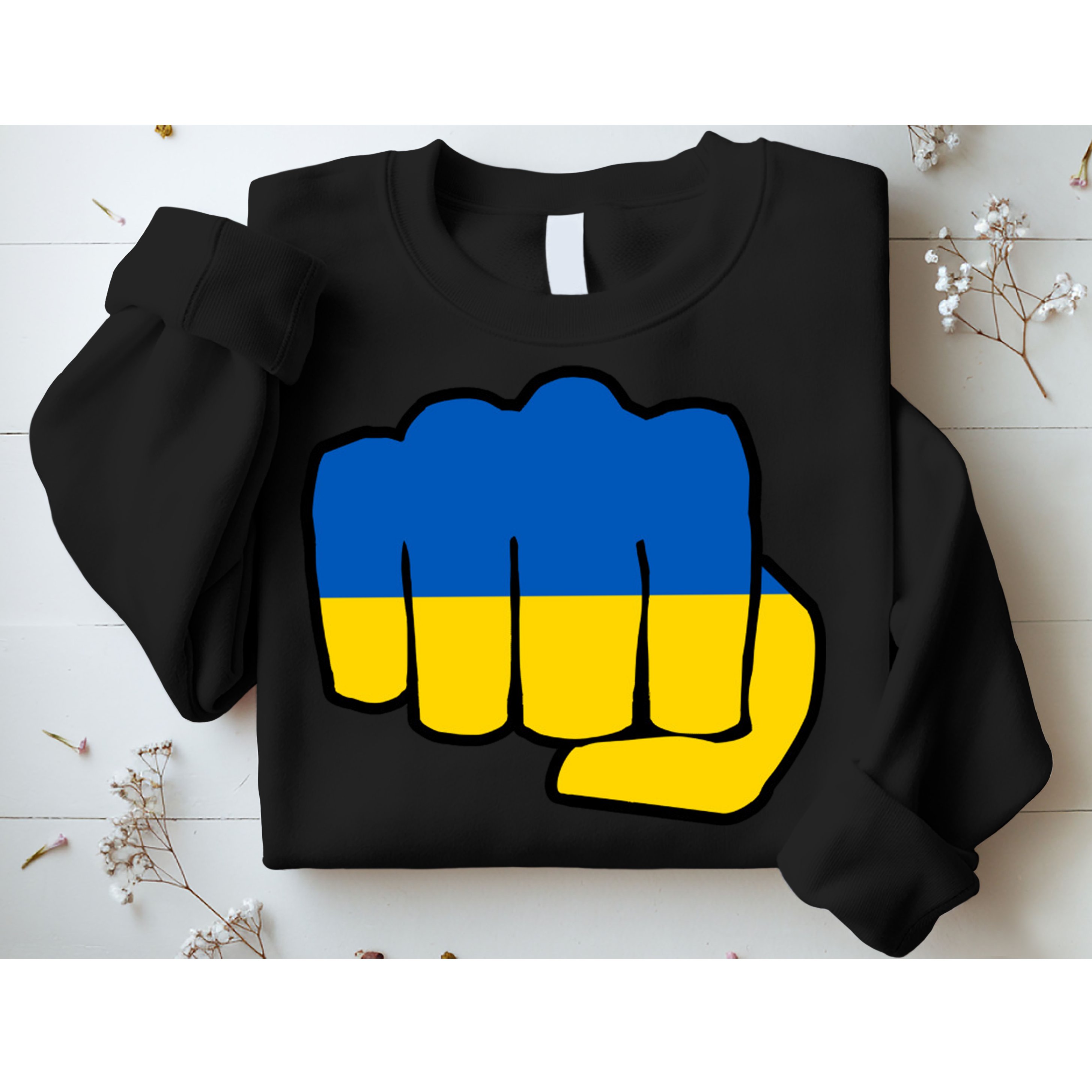Support Ukraine Flag Fist Sweatshirt