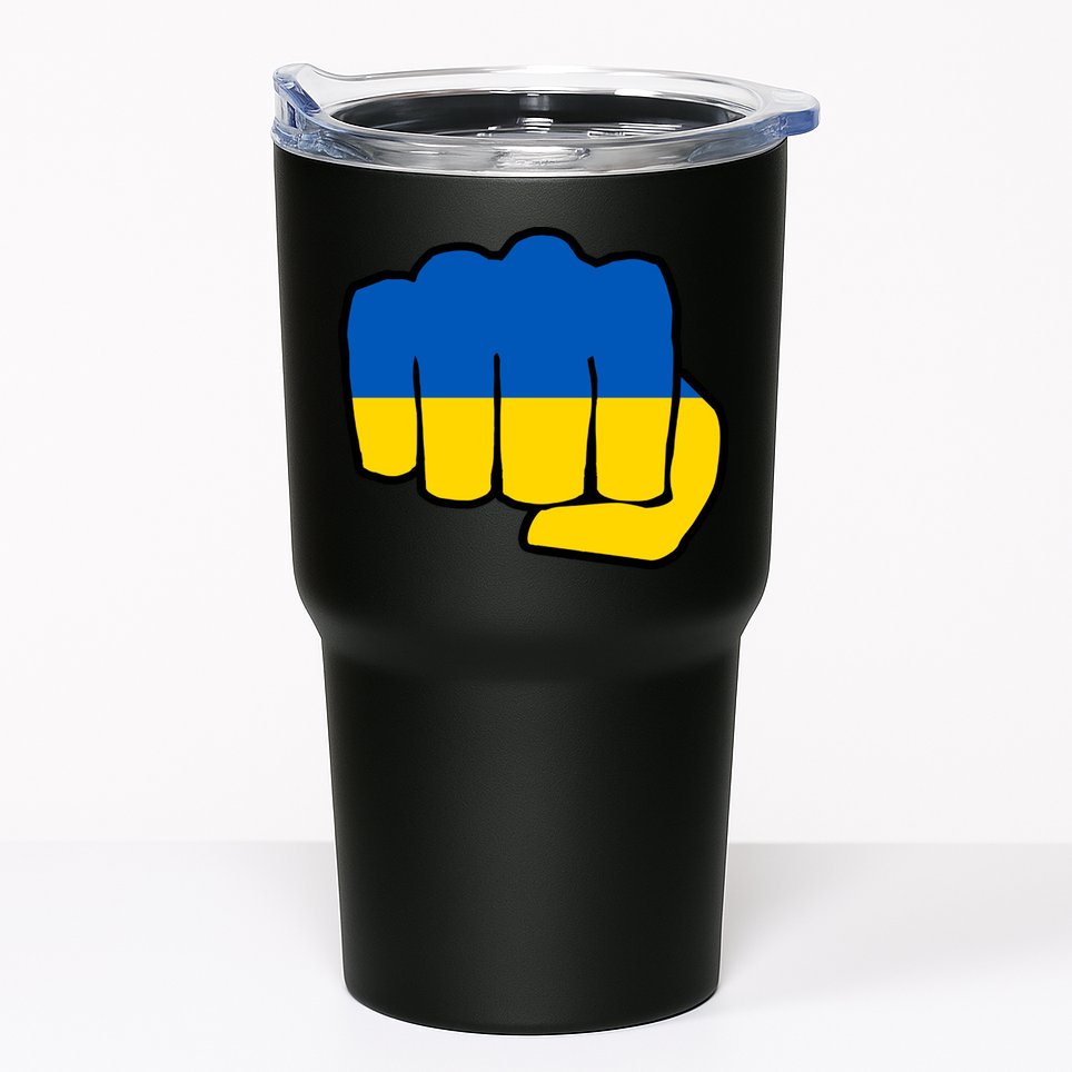Support Ukraine Flag Fist Tumbler