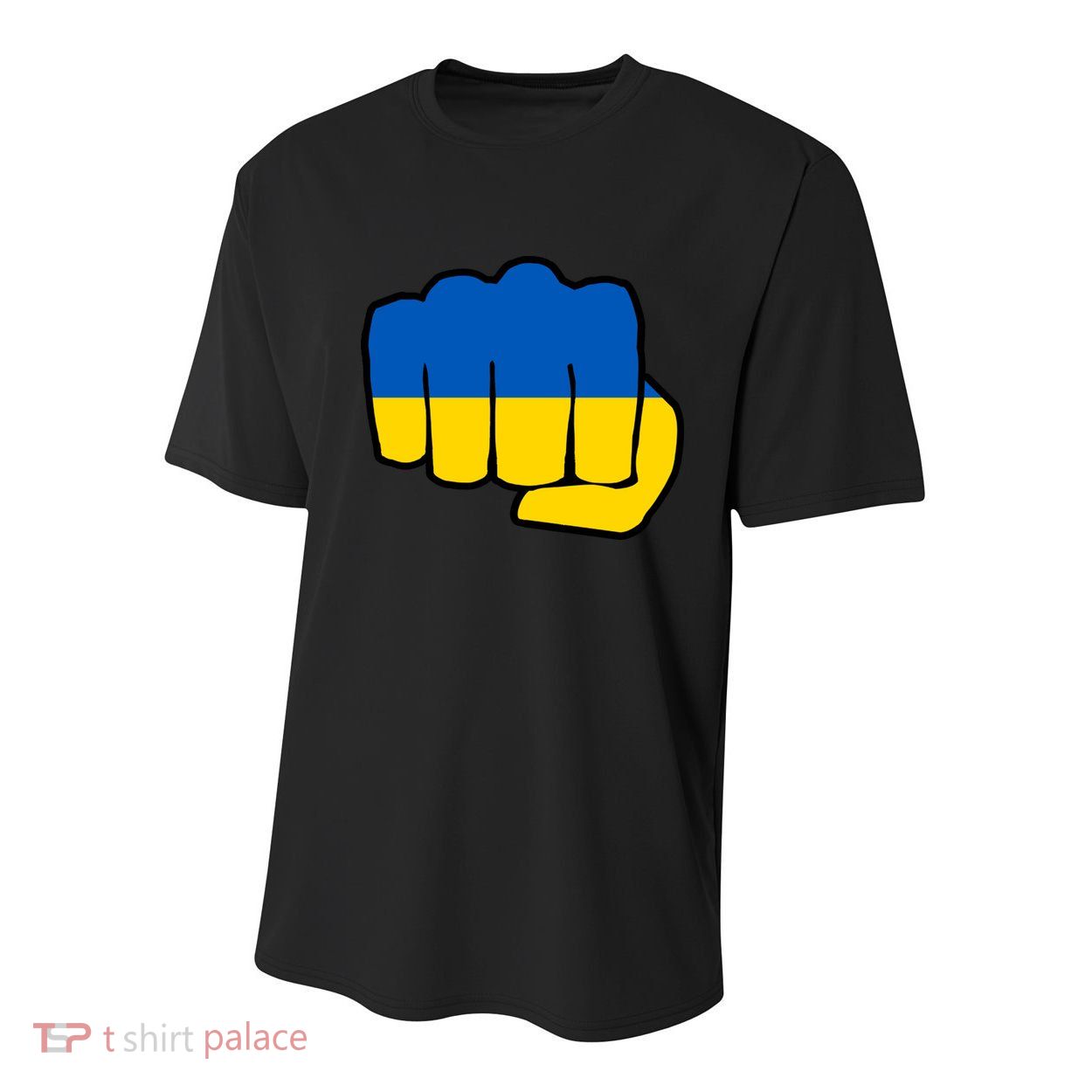 Support Ukraine Flag Fist Youth Performance Sprint T-Shirt