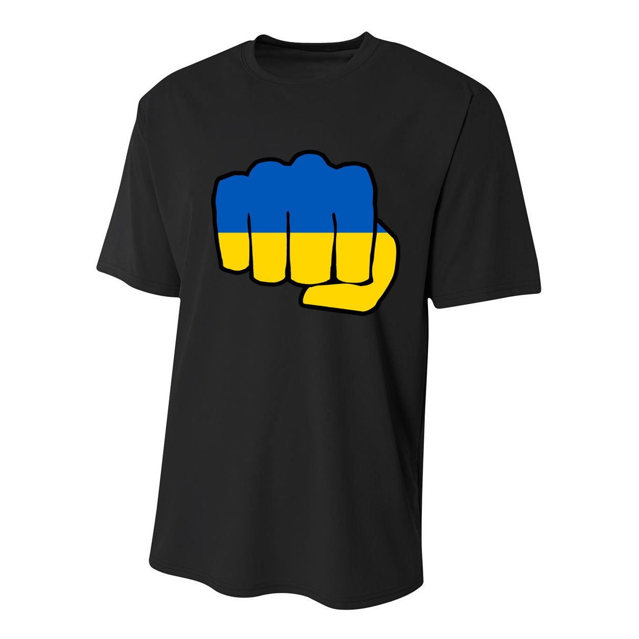 Support Ukraine Flag Fist Youth Performance Sprint T-Shirt