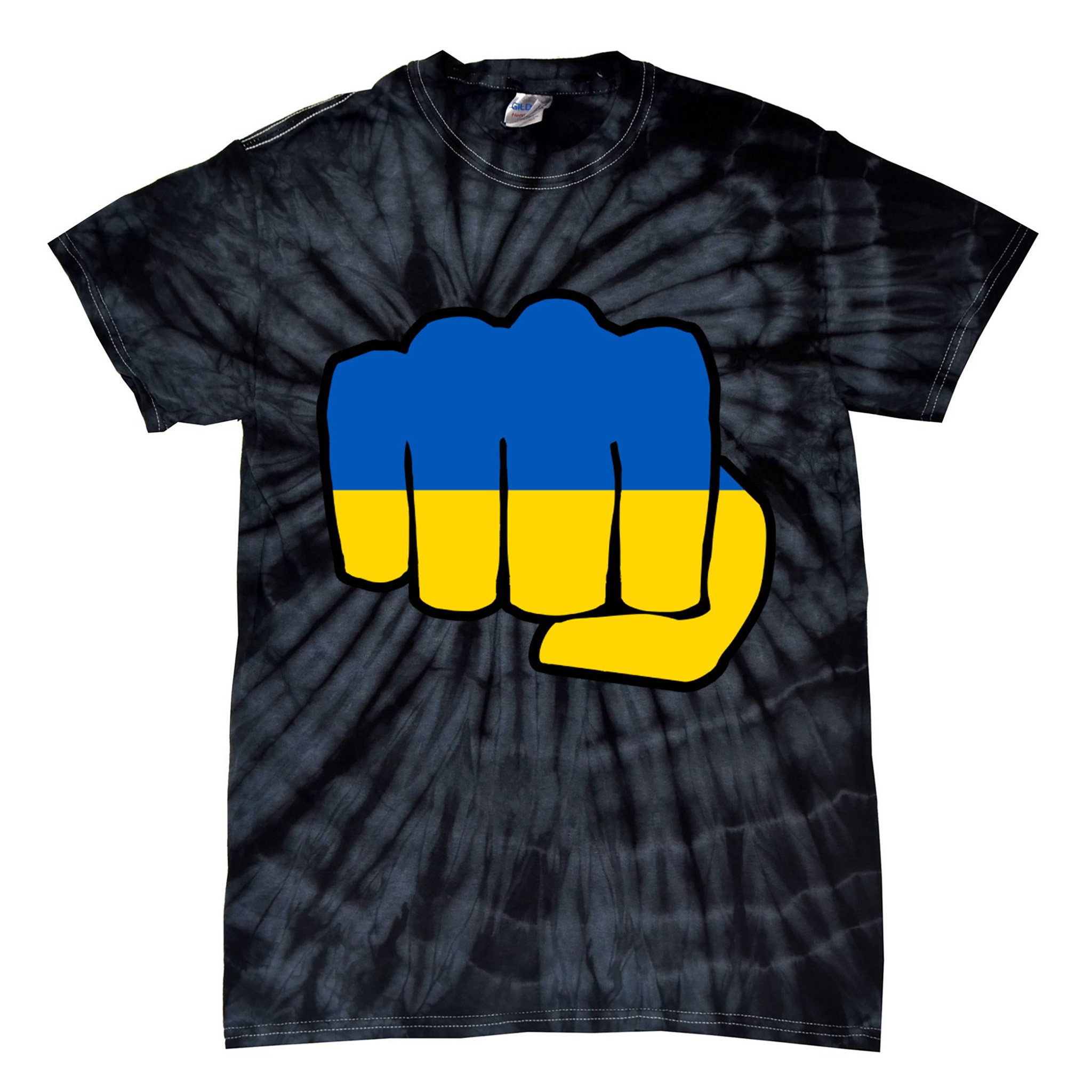 Support Ukraine Flag Fist Tie-Dye T-Shirt