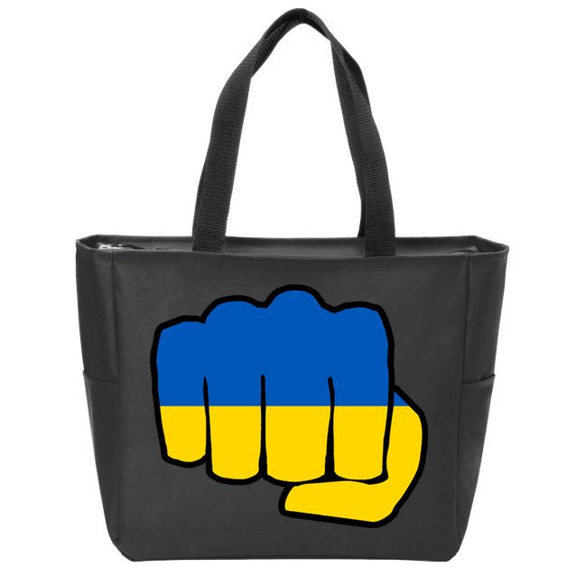 Support Ukraine Flag Fist Zip Tote Bag