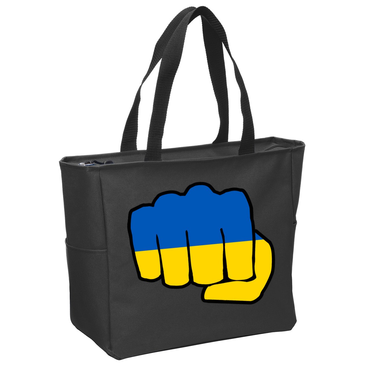Support Ukraine Flag Fist Zip Tote Bag