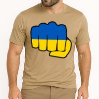 Support Ukraine Flag Fist Cooling Performance Crew T-Shirt