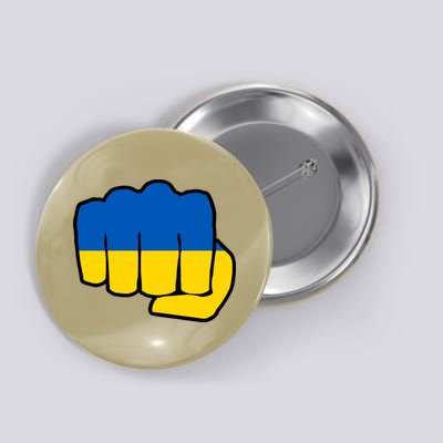 Support Ukraine Flag Fist Button