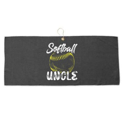 Softball Uncle For Men Family Matching Players Fathers Day Large Microfiber Waffle Golf Towel