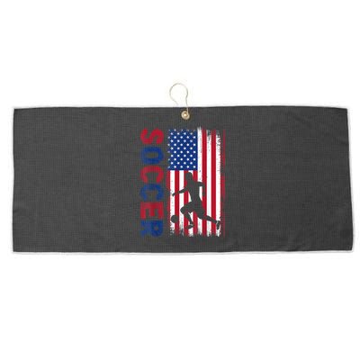 Soccer Usa Flag For Soccer Lover Man Woman Large Microfiber Waffle Golf Towel