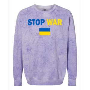 Support Ukraine Flag Stop War Colorblast Crewneck Sweatshirt