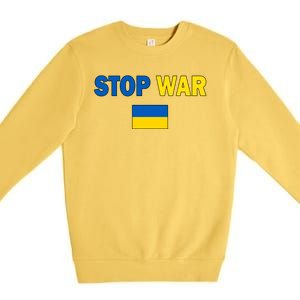 Support Ukraine Flag Stop War Premium Crewneck Sweatshirt