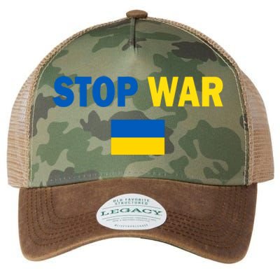 Support Ukraine Flag Stop War Legacy Tie Dye Trucker Hat