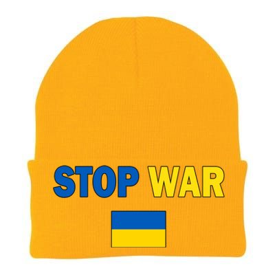 Support Ukraine Flag Stop War Knit Cap Winter Beanie