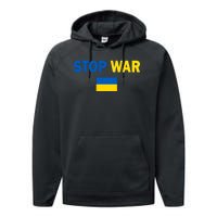 Support Ukraine Flag Stop War Performance Fleece Hoodie