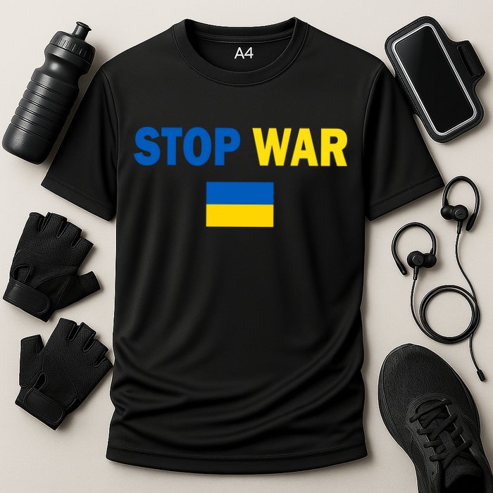 Support Ukraine Flag Stop War Cooling Performance Crew T-Shirt