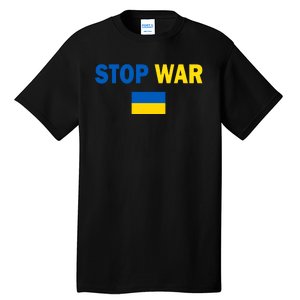 Support Ukraine Flag Stop War Tall T-Shirt