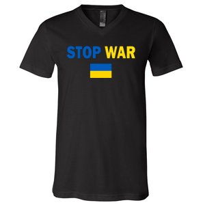 Support Ukraine Flag Stop War V-Neck T-Shirt