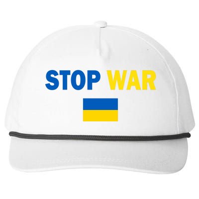 Support Ukraine Flag Stop War Snapback Five-Panel Rope Hat