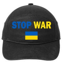 Support Ukraine Flag Stop War 7-Panel Snapback Hat