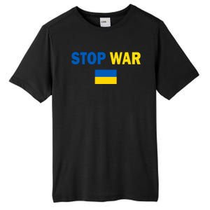 Support Ukraine Flag Stop War Tall Fusion ChromaSoft Performance T-Shirt