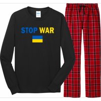 Support Ukraine Flag Stop War Long Sleeve Pajama Set