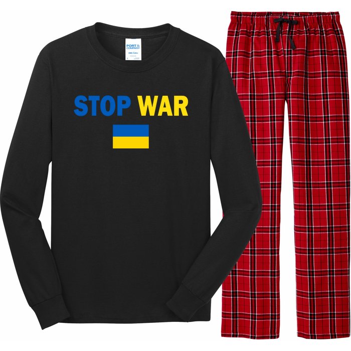 Support Ukraine Flag Stop War Long Sleeve Pajama Set