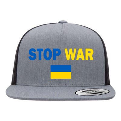 Support Ukraine Flag Stop War Flat Bill Trucker Hat