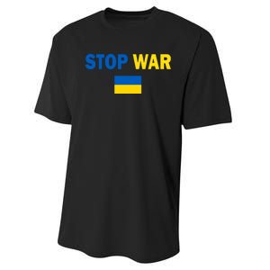 Support Ukraine Flag Stop War Performance Sprint T-Shirt