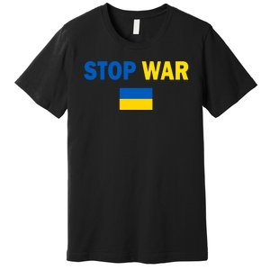 Support Ukraine Flag Stop War Premium T-Shirt