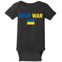Support Ukraine Flag Stop War Baby Bodysuit