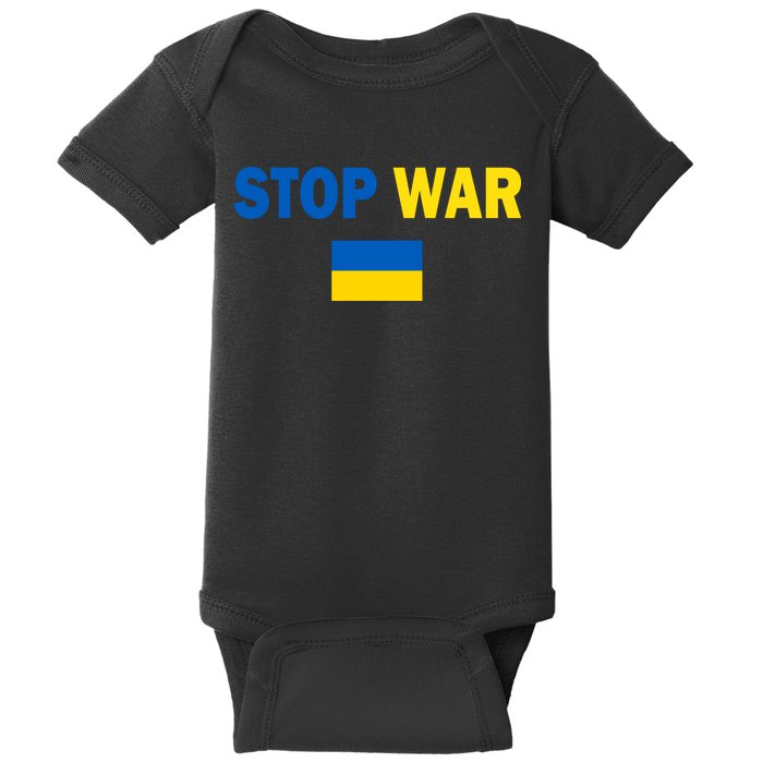 Support Ukraine Flag Stop War Baby Bodysuit