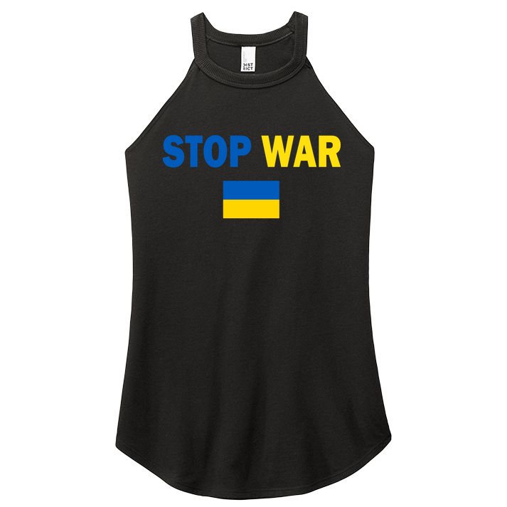 Support Ukraine Flag Stop War Women's Perfect Tri Rocker Tank