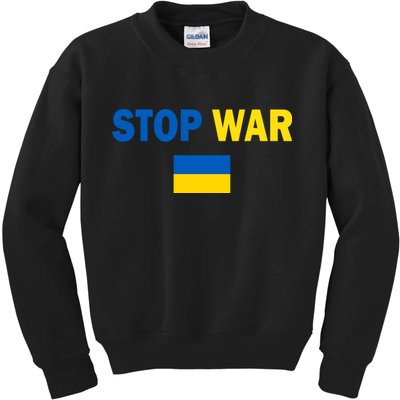 Support Ukraine Flag Stop War Kids Sweatshirt