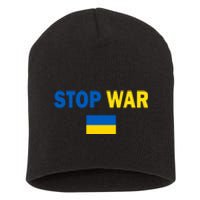 Support Ukraine Flag Stop War Short Acrylic Beanie