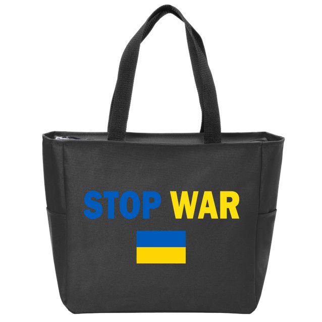 Support Ukraine Flag Stop War Zip Tote Bag