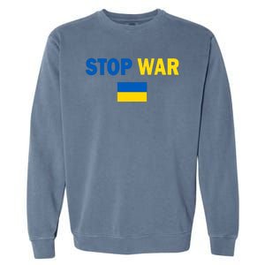 Support Ukraine Flag Stop War Garment-Dyed Sweatshirt