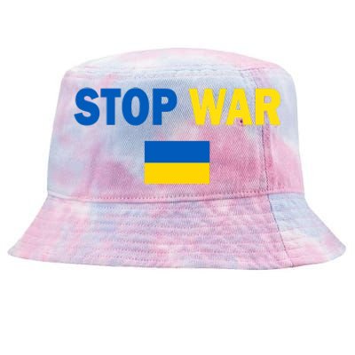 Support Ukraine Flag Stop War Tie-Dyed Bucket Hat