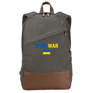 Support Ukraine Flag Stop War Cotton Canvas Backpack