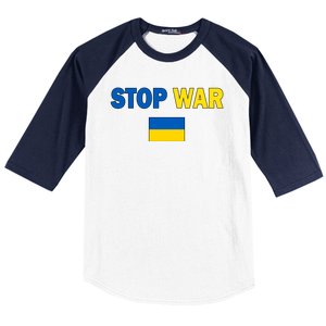 Support Ukraine Flag Stop War Baseball Sleeve Shirt