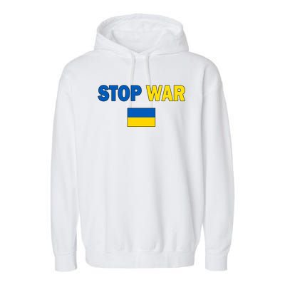 Support Ukraine Flag Stop War Garment-Dyed Fleece Hoodie