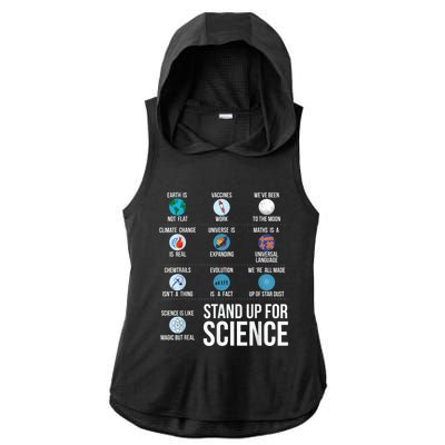 Stand Up For Science Ladies PosiCharge Tri-Blend Wicking Draft Hoodie Tank