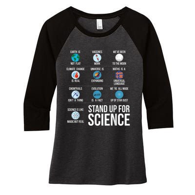 Stand Up For Science Women's Tri-Blend 3/4-Sleeve Raglan Shirt