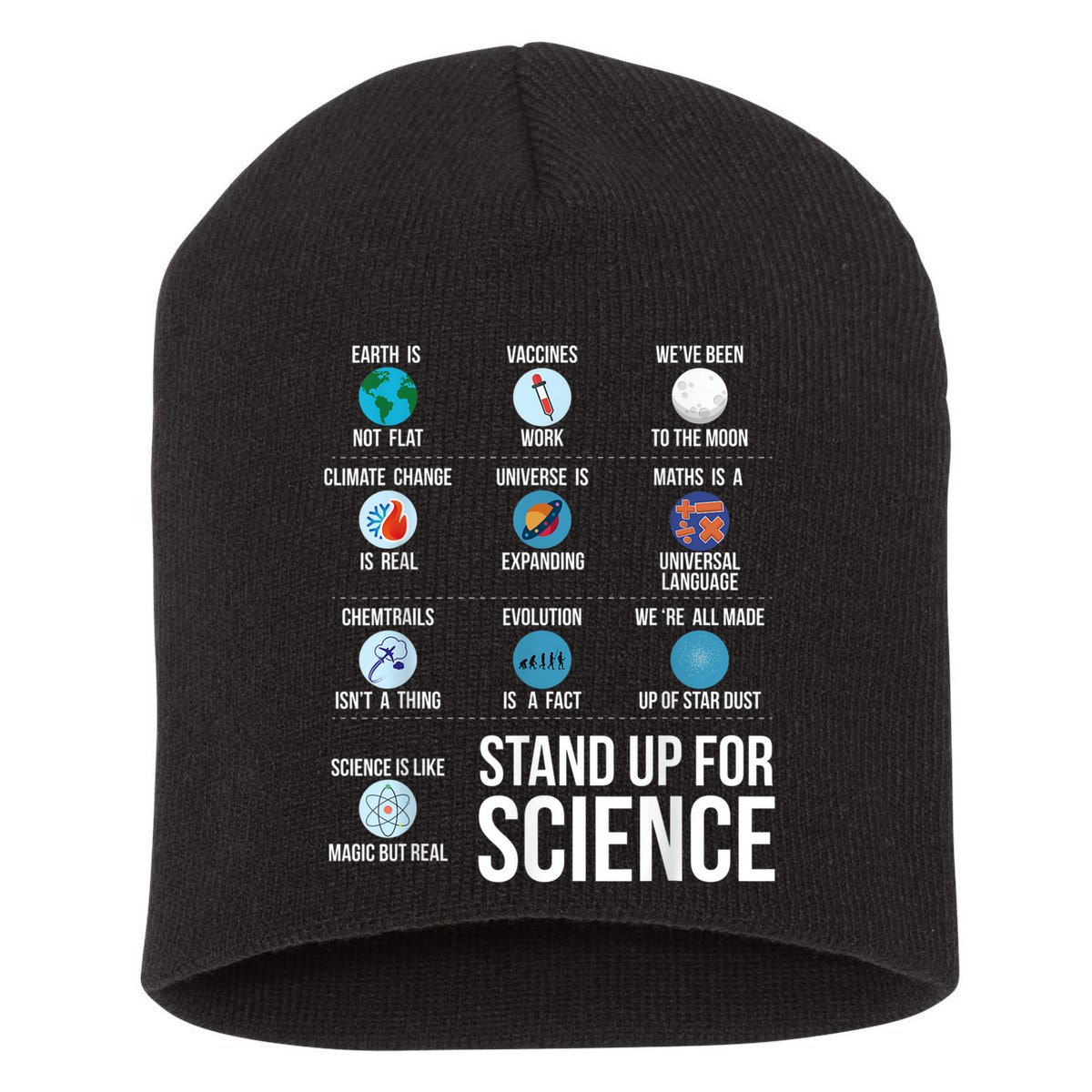 Stand Up For Science Short Acrylic Beanie