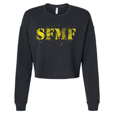 Sfmf Usa Flag Military Motto Weapon Guns America Gift Cropped Pullover Crew
