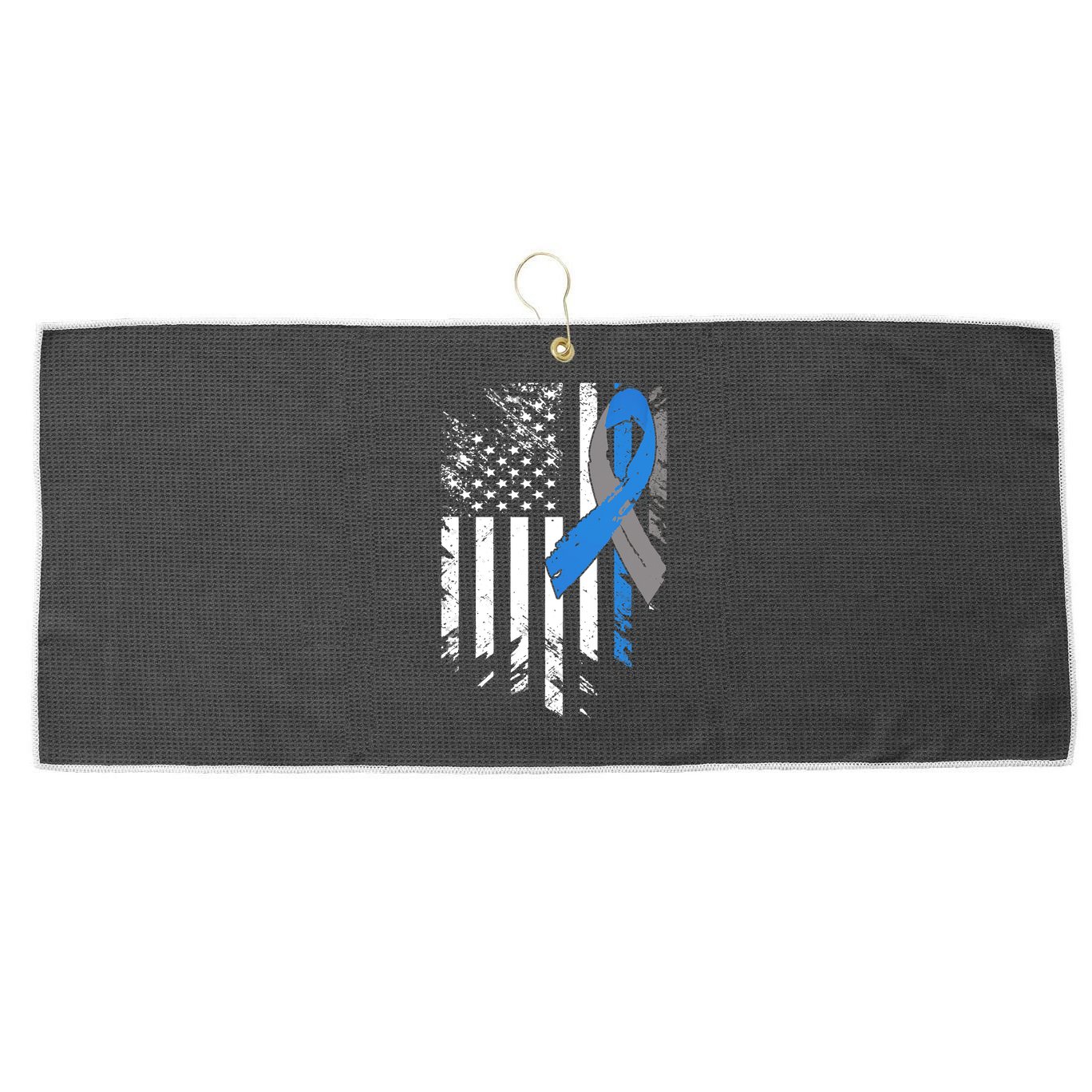 Support USA Flag Diabetes Type 1 Awareness Family Large Microfiber Waffle Golf Towel