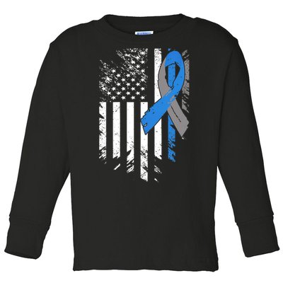 Support USA Flag Diabetes Type 1 Awareness Family Toddler Long Sleeve Shirt