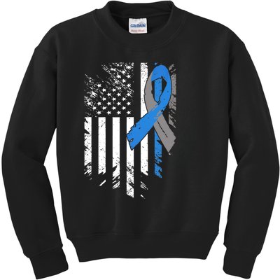 Support USA Flag Diabetes Type 1 Awareness Family Kids Sweatshirt