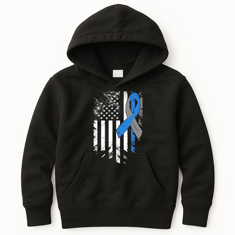 Support USA Flag Diabetes Type 1 Awareness Family Kids Hoodie