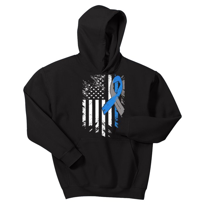 Support USA Flag Diabetes Type 1 Awareness Family Kids Hoodie