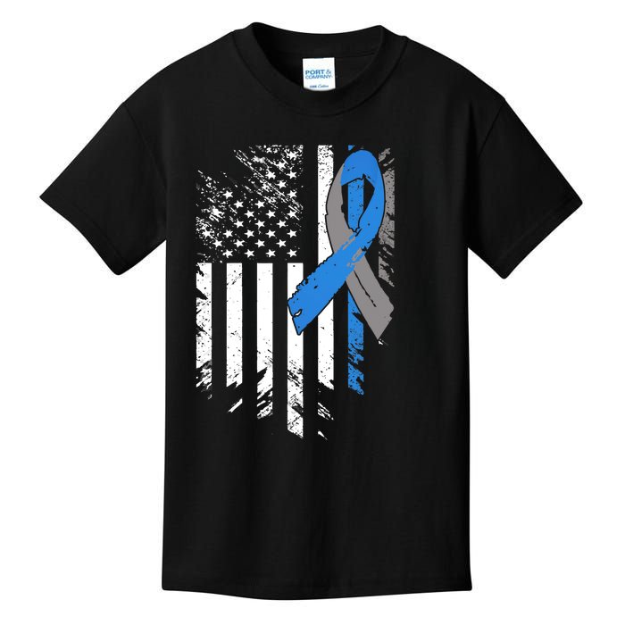 Support USA Flag Diabetes Type 1 Awareness Family Kids T-Shirt